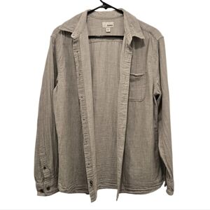 Sonoma Men’s Lightweight 100% Cotton Grey Button-Down Casual Shirt Sz M